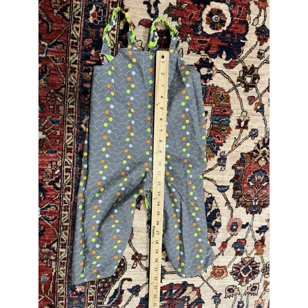 Vintage Handmade Little Kid Puppy Print and Sporty Balls Overalls
